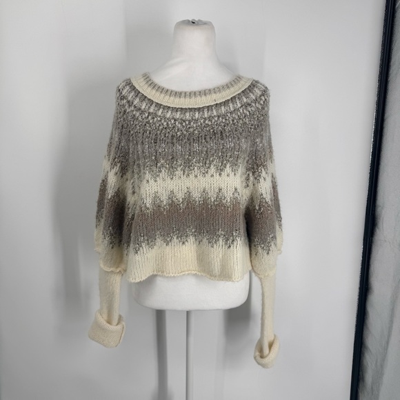 NEW Free people Home For The Holidays Sweater in neutral - Picture 5 of 12